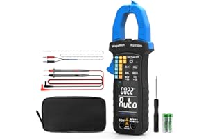 Digital Clamp Meter TRMS 6000 Zählt Multimeter, WapoRich Amperemeter Voltmeter Tester mit Auto Range NCV misst AC DC Spannungs-Stromwiderstand Kontinuität Kapazität Dioden Temp Frequenz RQ-7200D