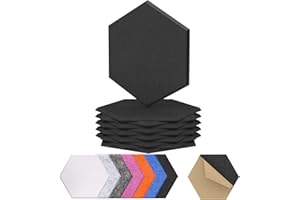 Hexagon Akustikpaneele selbstklebend 12 Stücke, TONOR Schallabsorber Schallschutz mit Hochdichte Wandfliesen Schalldämmung 30x26x1cm für Studio, Büro, Akustische Behandlung und Wanddekoration Schwarz
