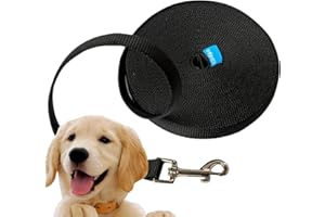 Edipets, Correa Perro Larga, Adiestramiento, Resistente 1.5m / 3m / 5m / 10m / 15m, de Naylon, Fuerte para Camping Paseo, para Perros/Mascotas Grande/Mediano/Pequeño (15 Metros, Negro)