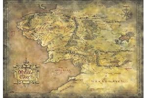 Grupo Erik: Sottomano Il Signore Degli Anelli - Mappa, Tappetino da scrivania rigido, 49,5 x 34,5 cm, Sottomano scrivania bambini, tappetino interattivo o tovaglietta colazione