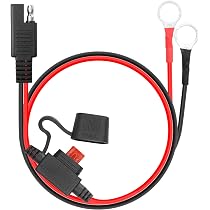 Connecteurs SAE Pour Batterie - Lot De 2 Avec Fusible - Parfait Pour Moto, Tracteur, Voiture Et Plus | 12V | Facile à Installer