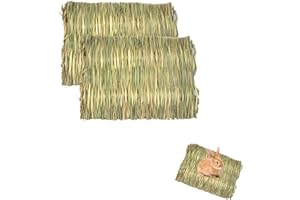 Gfamous 2 Piezas Masticable Estera Hámster Animales,Alfombrilla de Hierba para Conejo, Estera de la Hierba del hámster,Cálido en Invierno y Fresco en Verano,para Hámsters, Conejos, Loros, Cobayas etc