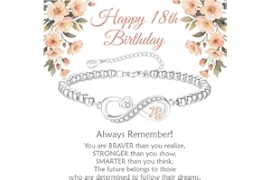 KLIFOWDY 8th 9th 10th 11th 12th 13th 16th 18th 21st Birthday Gifts for Girls S925 Sterling Silver Infinity Bracelet for Girls Jewelry Gifts for Sister Daughter Granddaughter
