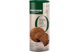 SANTIVERI - Galletas Nibs Cacao Triple Zero, Galletas Crujientes con Avena Integral y Cacao, Altas en Fibra, Sin Edulcorantes, Sin Azúcar Añadido Ni Gluten, Vegano - 210 g