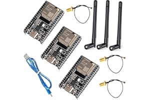DUBEUYEW ESP32-DevKitC core Board Scheda di Sviluppo ESP32 di tipo C ESP32-WROOM-32U per Arduino con Antenna e Cavo (3 pezzi)