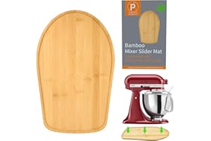 PQPO Mezclador deslizante de bambú compatible con Kitchen Aid de 4.5/5 cuartos de galón con cabezal inclinable