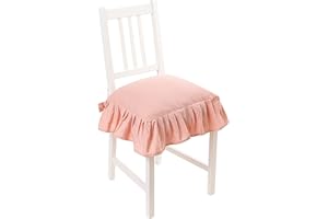 PARAMAISON Cuscino Sedia 40x40 con Lacci Panama, Cuscino Interno ed Esterno, Sfoderabile con Zip, Cotone, Laccetti di Ritenzione, Tinta Unita, Rosa