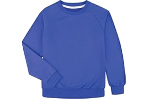 BIG ELEPHANT Sweat garçon 100% Coton – Pull à col Rond Doux et Chaud sans Logo, Sweatshirt Basique pour école et Loisirs