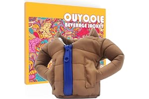 OUYOOLE Beer Can Cooler Jacket, Can Cooler Insulated Vest Jacket Cover, Beer Gifts for Men Women Beer Lovers,Beverage Jacket Drink Coolies(Brown