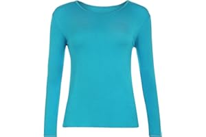 CANDID STYLES Women Long Sleeve T-Shirt Top Basic Casual Plain Stretch Vest Body Blouse Tee Layering