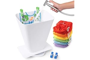 SimplyImagine SprayStand - Cloth Diaper Sprayer Splatter Shield - Contains Spray and Debris When Rinsing Cloth Diapers, Clothing, Shoes, and More in Toilet Spray Bucket Pail