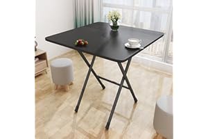 SATERKALI Zusammenklappbarer Esstisch, klein, tragbar, quadratisch, robuster, solider Beistelltisch mit Metallbeinen, stabil, platzsparend, Computertisch, Tisch, Esszimmer, Tee, Kaffee, für Zuhause, Esszimmer,