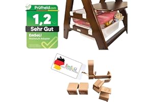 [ TEST SEHR GUT, NOTE 1.2 *]EmSoLi Adapter Braun + 2x Haken für Ikea Trofast Box Korb Drahtkorb - kompatibel mit Hauck Alpha, Alpha Plus, Beta Baby Hochstuhl - Hochstühle Kinderstuhl Zubehör Kinder