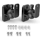 HomeMount Universal Wall Mount Speakers, Supports 8 Pounds (Black) | Wall kit compatible with surround and bookshelf speakers
