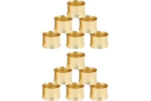 SKAVIJ Fatto a Mano Martellato Tovagliolo Anelli Set di 12 per Ogni giorno, Cenare Tavolo Decorazione Oro