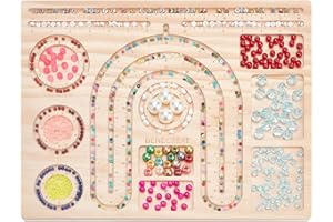 BENECREAT Tabla de cuentas de madera, 38,5 x 30 cm, accesorio para hacer cuentas, bandeja de perlas, alfombrillas para pulseras, collares, fabricación de joyas, diseño de bricolaje, 1 cm de grosor