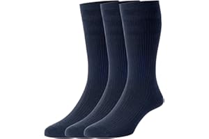HJ Hall Bamboo Original Softop Socks - HJ910 (3-Pair), Soft Ventilated Breathable Non-Elastic Top No Mark Socks for Oedema, Sensitive Blister Prone Feet & Swollen Ankles