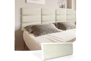 Art3d Testiera per letto king, full e queen size, in velluto perlato, confezione da 12 pannelli da 25 x 60 cm, insonorizzati, imbottiti, 3D