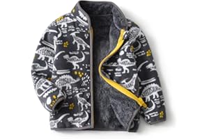 JiAmy Giacca in Pile per Bambini, Capispalla per Autunno Primavera Inverno Transizioni Stagioni Cappotto con Tasche e Cerniera per Ragazzi e Ragazze Fleece Jacket 1-10 Anni