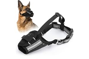 Nobleza - kaganiec dla psa, miękki kaganiec z siatki dla dużych psów, regulowany kaganiec dla psa, oddychający i wygodny kaganiec dla psa, zapobiegający gryzieniu i szczekaniu psów (XL)