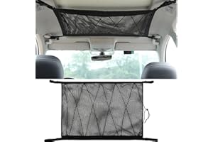 Tiamu Red Almacenamiento para de Coche, Red Furgoneta, Organizador Bolsa de Carga Cremallera para Almacenamiento de Viaje para Van SUV, Color Negro