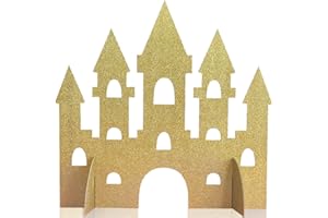 AMSCAN Gold Glitter Princess Castle Centerpiece, 14", 35 cm