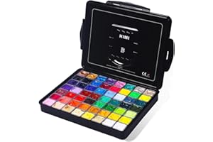 ARTFLY HIMI Pittura a Guazzo Set 56 Colori a Guazzo 30ml, Gouache Set Gouache Colori, 8 Metallici 6 Neon, Tazzina Gelatina in Custodia, Guazzo Colori Artisti Studenti, Guazzo Pittura Gouache Acquerello Opaca