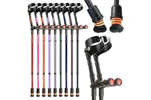 FLEXYFOOT LTD Flexyfoot Shock Absorbing Comfy Grip Double Adjustable Crutches - Improves Safety, Improves Grip, Reduces Shocks & Jarring – Pair - Black