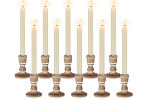 Inweder Porta Candele in Legno Candelieri Vintage: 10 pezzi Portacandele a Cero Rustico Candeliere da Fattoria Porta candela per Centrotavola Matrimonio Evento Natale o Decorazioni per la casa