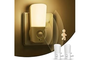 LOHAS-LED Motion Sensor Night Light Plug in Wall[2 Pack], Warm White 3000K, 30/80LM Motion Sensor Lights Indoor, 3 Modes LED Night Light for Kids, Hallway, Stairs, Bathroom