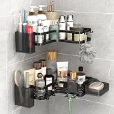 Royal-Pro Bathroom Shelf for Wall Corner - Adhesive Rack Organiser for Bathroom Without Drill Nail Free Stainless Steel Rust 