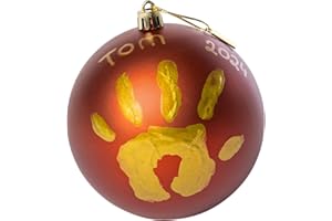Tiny Love Boule de Noel, Decoration Noel Empreinte Bébé, Boule de Noel Personnalisée, Peinture non Toxique Testée Dermatologiquement, Cadeau Nouveau Né, Kit Tout-en-un, 0+ Mois, Tiny Creations