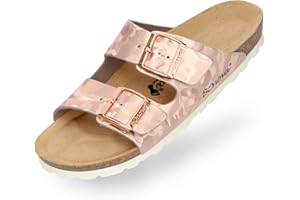 BOnova® Schwanberg damskie sandały – wygodne pantofle w 9 kolorach – wykonane ręcznie w Hiszpanii, - Różowe złoto, kamuflaż - 37 eu