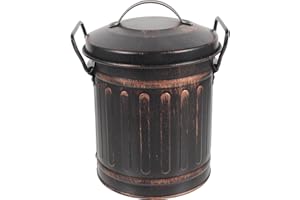 VEEMOON Secchio Per Cenere Con Coperchio Piccolo Bidone Della Spazzatura In Metallo Con Manici E Coperchio Per In Ferro Zincato, Per Cenere, Per Giardino, Per Interni