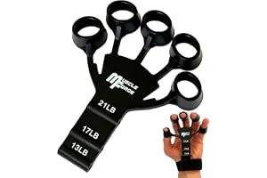 MuscleForge® Finger Trainer, Finger Förlängare för Att Förstärka Greppstyrka och Rehabilitering, Silikonklämma för Fingrar, 3 Inställningsnivåer, Fingerövning För Armunderarmträning