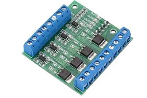 TYENAZA Mosfet 4 Canali, Circuito Amplificatore PLC Modulo Driver a 4 Canali PWM da 3-20 V a 3,7-27 V CC 10 A, Modulo Canale Modulo Anteriore Circuito Amplificatore Driver Modulo Tubo