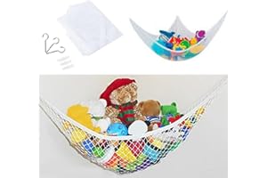 GANQUER Toy Net Hammock, Soft Toy Net Storage Hammock for Stuffed Animals and Teddy, Strong Quality Elastic Large Mesh Toys Holder Net Organiser for Toy(size:55 x 39 x 39inch)