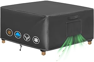 TOHONFOO Square Patio Table Cover, Outdoor Table Covers Waterproof, UV Resistant Outdoor Lawn Patio Furniture Covers, 42" L x 42" W x 28" H