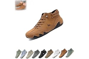 JXOPY Bottes hautes italiennes faites à la main, chaussures Beck hommes imperméables, baskets décontractées en cuir chaussures Beck respirantes antidérapantes for hommes, bottes Beck for hommes(Light brown,