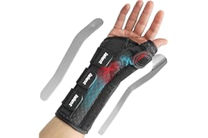 Lalent Wrist Support Brace with Metal Splint Thumb Support for Carpal Tunnel Arthritis Tendonitis Sprains, Wrist Splint for Trigger Thumb, Fit both Women and Men (Left Hand, L/XL)