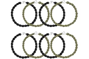 CKCSHI 8pcs Twisters Army Ties, Military boot Straps, Elastic Blousing Bands, Army Trousers Clips, Military boot Blousers With Metal Hooks for Outdoor Activity (Black, Green)