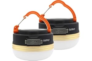 Mostop Campinglampe 2 Pack Camping Licht Laterne LED USB Wiederaufladbare Lampe Wasserdicht 3 Modi Power Bank Zeltleuchten für Outdoor Camping Wandern Notfall