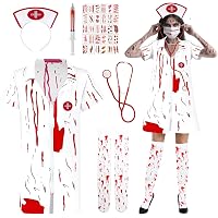 Zombie-Chirurg Kostüm Für Erwachsene – Inkl. Hemd, Hose, Hut & Maske, Größe M (48-50), Perfekt Für Halloween & Gruselpartys