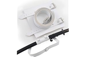 RKS DIFFUSION Support Ceinture Katana Ceinturon Epee Sabre Simili Cuir Blanc Porte Epee Porte Sabre Porte Katana