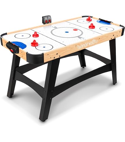 Table De Air Hockey COSTWAY Avec Marqueur électronique LED - Ventilateur 12V - Bandes Lumineuses - Pour Enfants Et Adultes - 12
