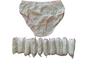 MIEGUIWOR 10 Bragas Desechables para Mujer, 100% algodón, para Viajes de Negocios, para Mujer, para Viajes de Negocios, para Mujer, Bikini, Desechables, para Mujer