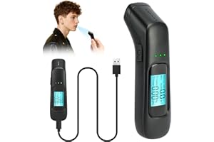 flintronic Alcoholimetro Homologado, Alcoholímetro Portátil Certificado Profesional, con Pantalla LCD Digital, con Recargable por USB, Prueba de Aliento sin Contacto para Uso Personal y Profesional