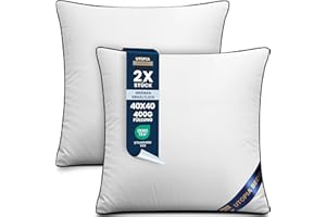 ‎UTOPIA BEDDING Utopia Bedding 2er Set Kissen 40x40 cm, Kissenfüllung für Bett und als Dekokissen, Sofakissen, Zierkissen für Couch (Weiß)