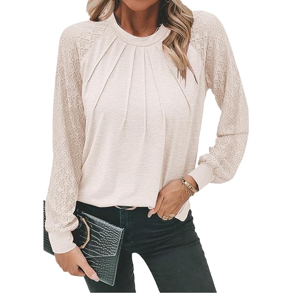 WNEEDU Sweater Dames Lichtgewicht Lange Mouwen Shirt
