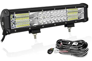 ‎WILLPOWER Willpower 15 Zoll 216W LED Arbeitsscheinwerfer Bar mit 12V Kabelbaum, led balken für Auto Bagger Anhänger Traktoren LKW SUV offroad